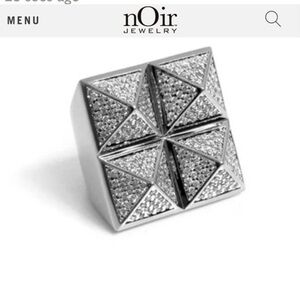nOir Jewelry Geometric Silver Men's Ring